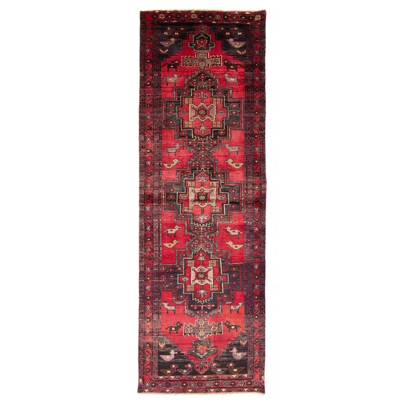 ECARPETGALLERY Hand-knotted Anadol Red Wool Rug - 3'2 x 9'6 - Red - 3'2 x 9'6