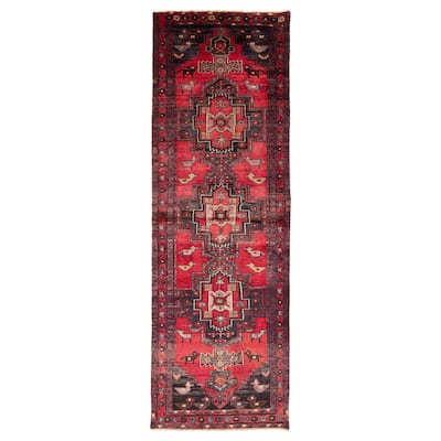 ECARPETGALLERY Hand-knotted Anadol Red Wool Rug - 3'2 x 9'6