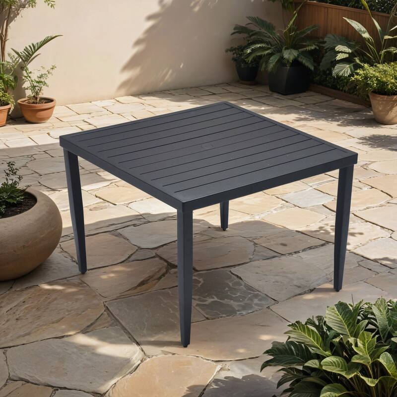 Outdoor Patio Aluminum Square Dining Table,Excluding chairs