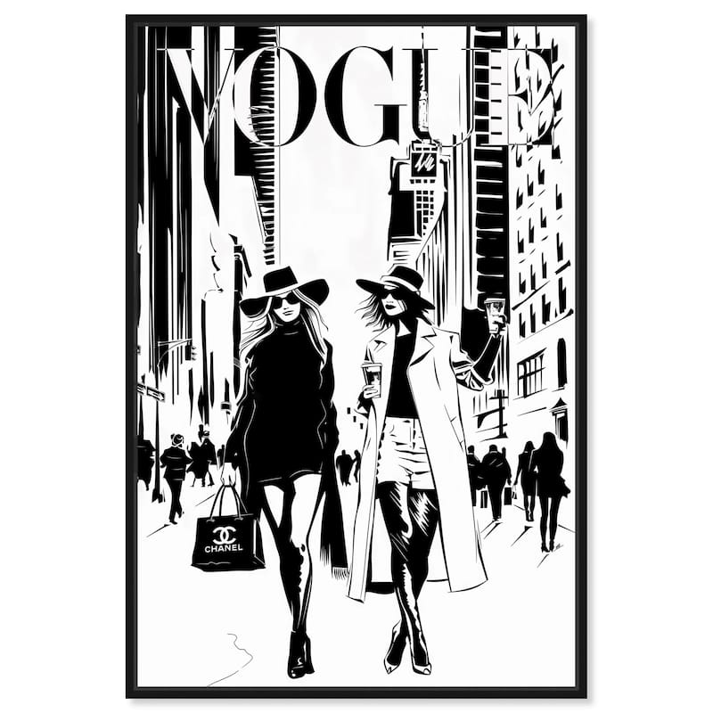 Shopping Gals Cover Canvas by Art Remedy - Black - 24" x 36"