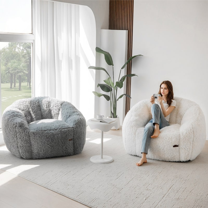 Giant Bean Bag Chair,Shell-Shaped Oversized Bean Bag Chair with Fille