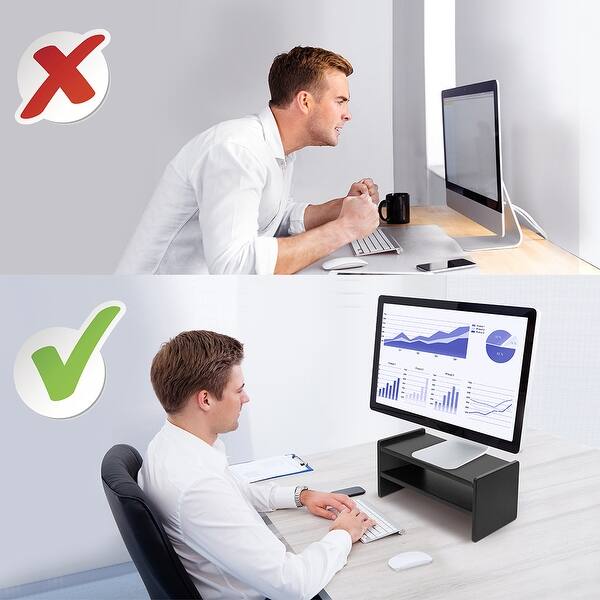 2Tier Desk Storage Organizer Computer Stand Clamp Desk TV Shelf Riser