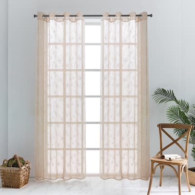 Lyndale Lillian Embroidered Sheer Curtain.