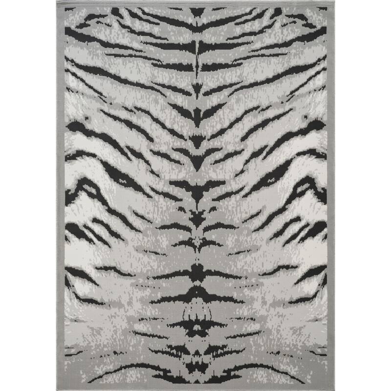 Gray 7 ft. 10 in. x 10 ft. 3 in. Luxury Area Rug, 0.43 Pile Height – Sophisticated Warmth for Any Room - 6' x 7' - Straw Stripe