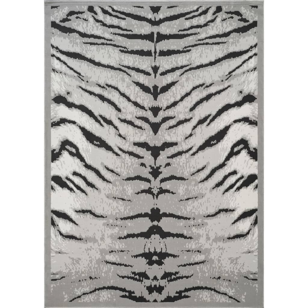 Gray 7 ft. 10 in. x 10 ft. 3 in. Luxury Area Rug, 0.43 Pile Height – Sophisticated Warmth for Any Room - 6' x 7'