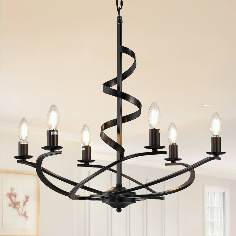Vintage Swirling Ribbon Shaped Candle Chandelier