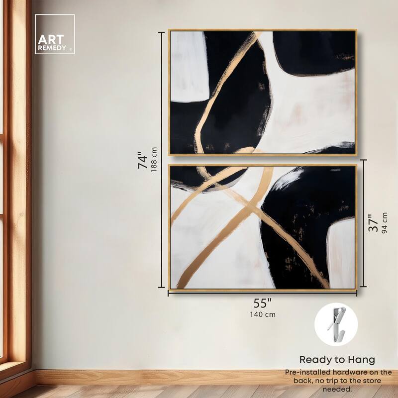 Rhythm of Contrast Canvas Set of 2 by Art Remedy