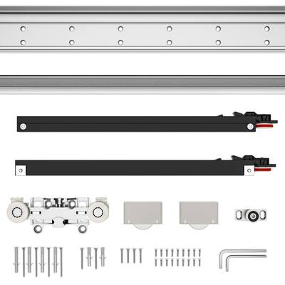 Soft-Close Concealed Door Hardware Kit with Hidden Magic Sliding Track Kit for 31-40 inch Doors