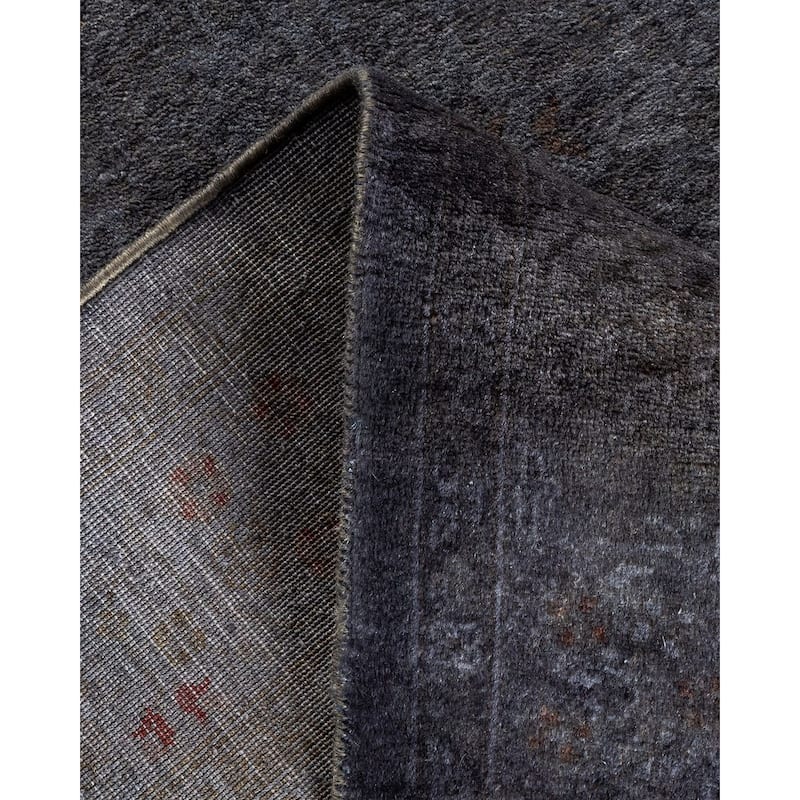 Overton Hand Knotted Wool Vintage Inspired Modern Contemporary Overdyed Gray Area Rug - 3' 1" x 5' 5"