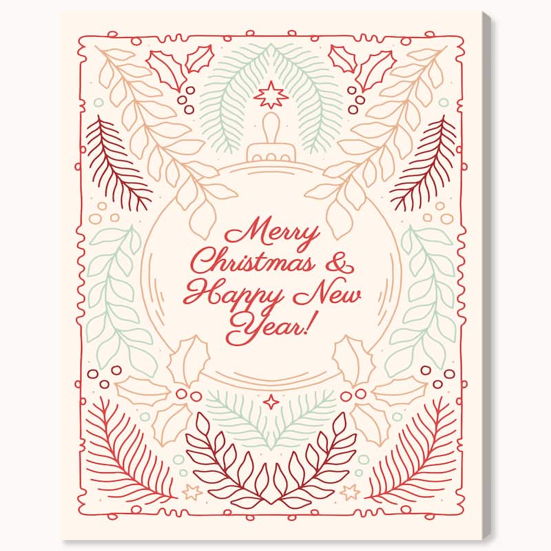 Wynwood Studio Canvas Holiday and Seasonal December Greetings Red Modern & Contemporary Wall Art Canvas Print