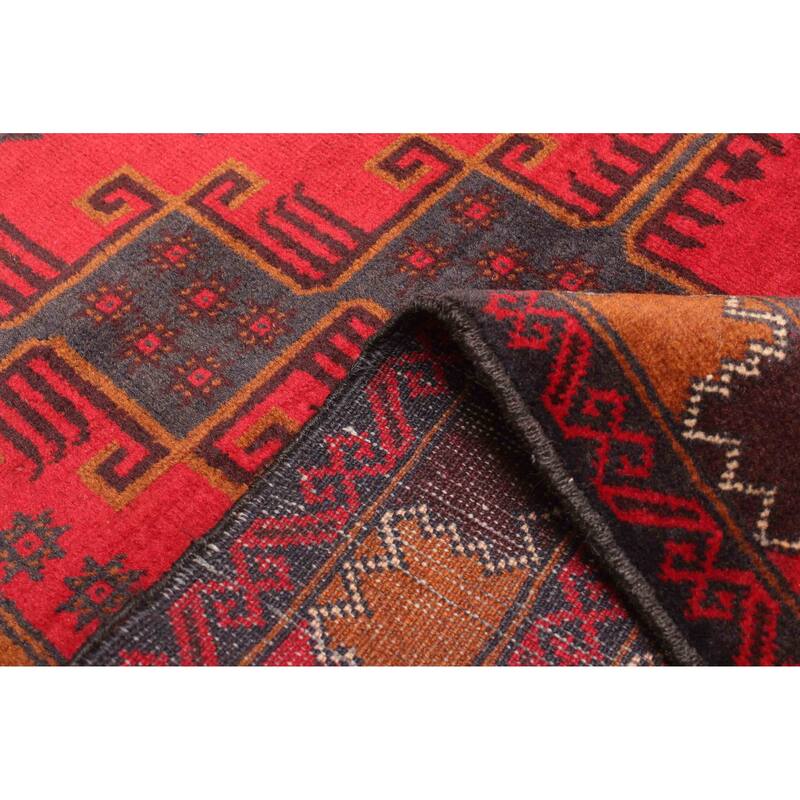 ECARPETGALLERY Hand-knotted Teimani Red Wool Rug - 3'8 x 6'6