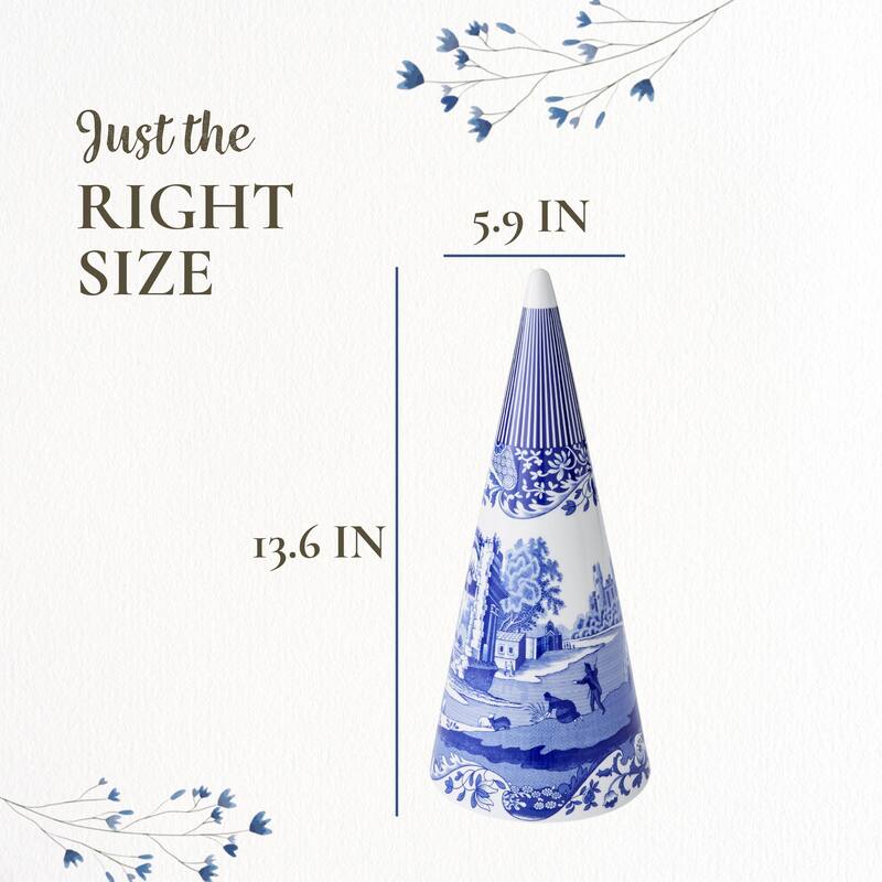 Spode Blue Italian Cone Shaped Topiary