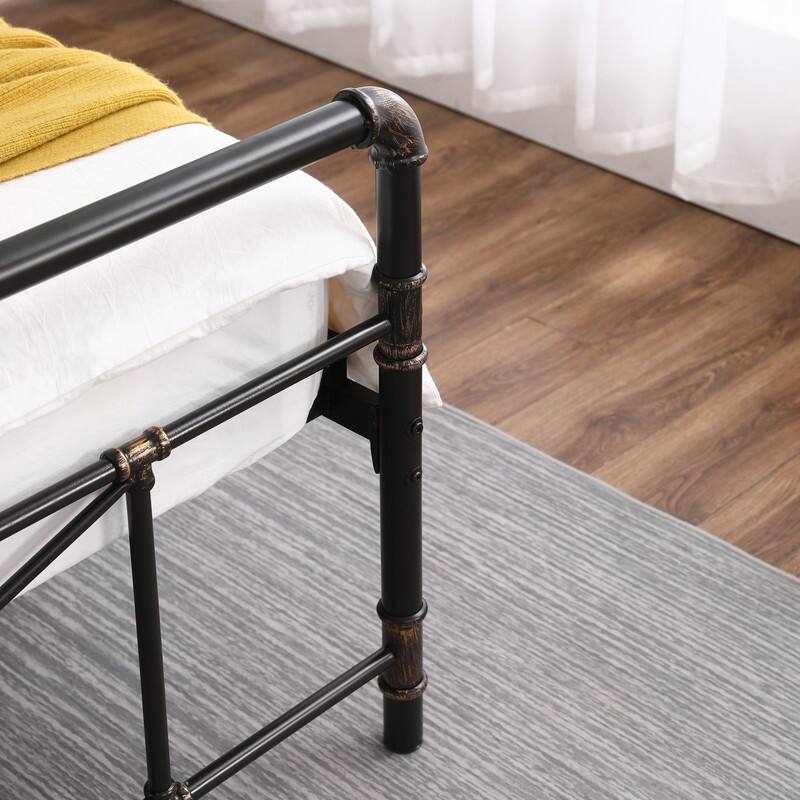 Single-layer Water Pipe Iron Bed Frame with Cross Design