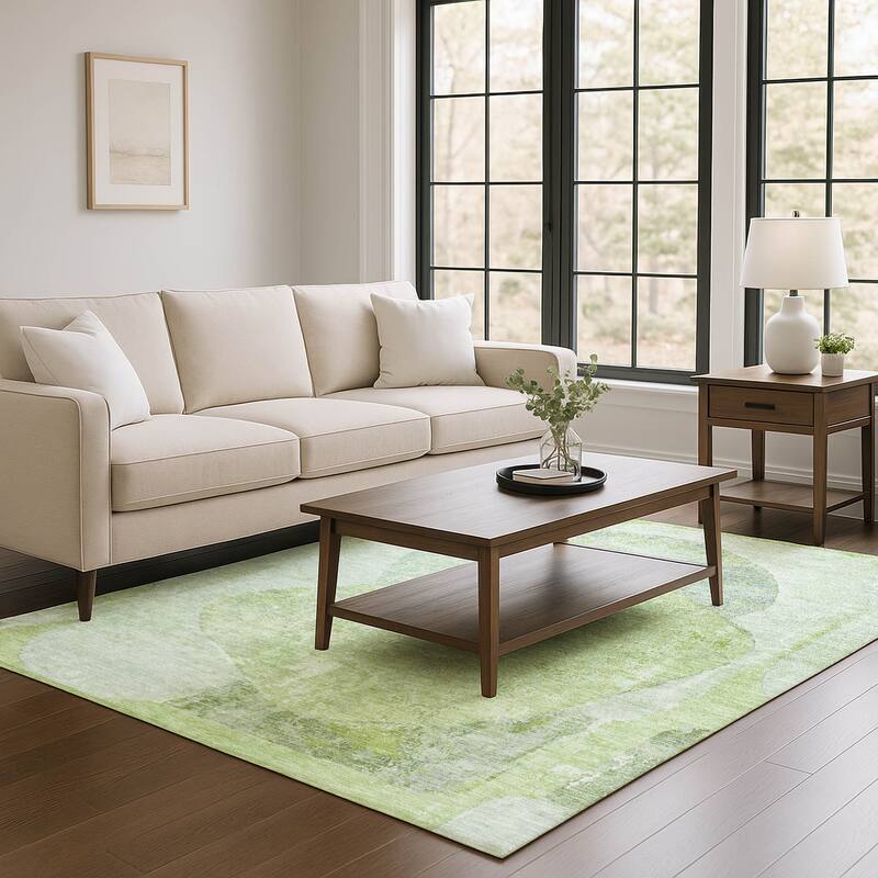 Premium Washable Super Soft Abstract Modern Mayfield Rug - Aloe - 3' x 5'