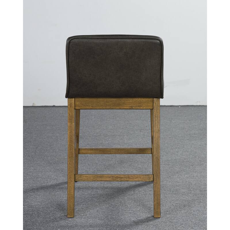 Signature Design by Ashley Cabalynn Black/Dark Brown Upholstered Bar Stool (Set of 2) - 19.5" W x 22" D x 31.88" H
