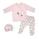 preview thumbnail 1 of 3, Baby Girls 3 Piece Lightly Quilted Itty Bitty Layette Set, Pink Floral 0-3 months