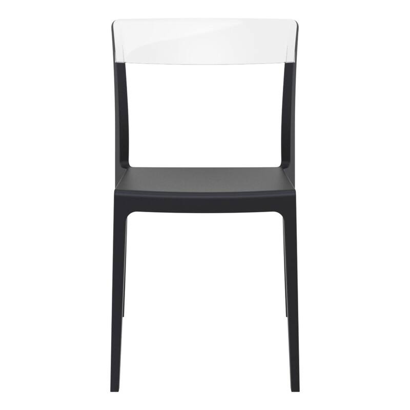 33" Black Refined Patio Dining Chair