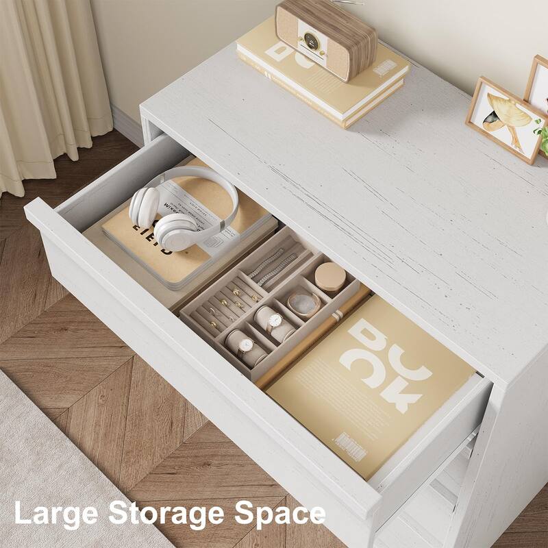 3/4 Drawer Dresser for Bedroom, Nightstand Chest of Drawers with Large Storage, Dresser Organizer Bedside Table