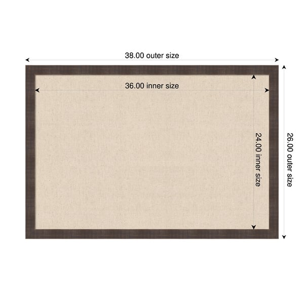 dimension image slide 25 of 91, Amanti Art Framed Fabric Pinboard Natural Linen Printed Bulletin Board