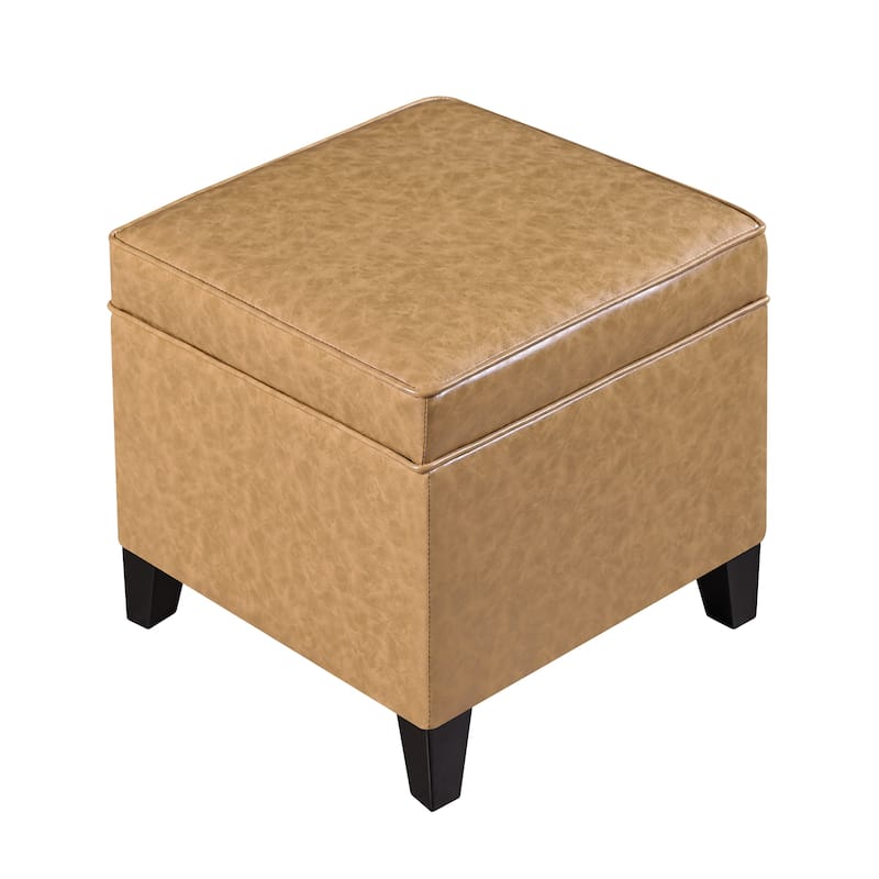 Adeco Square Storage Ottoman 17 inch Footstool
