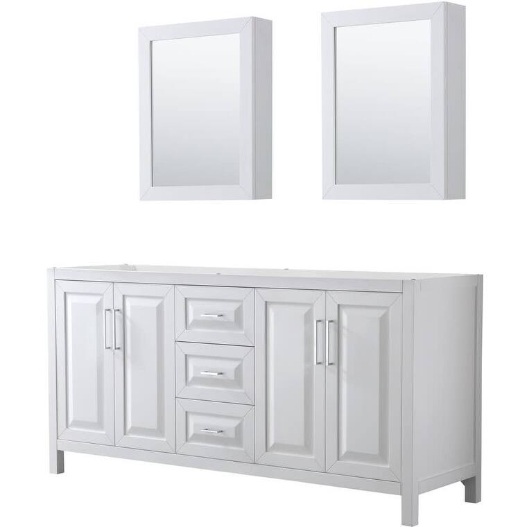 Wyndham Collection Daria 71" Double Free Standing Vanity Cabinet -