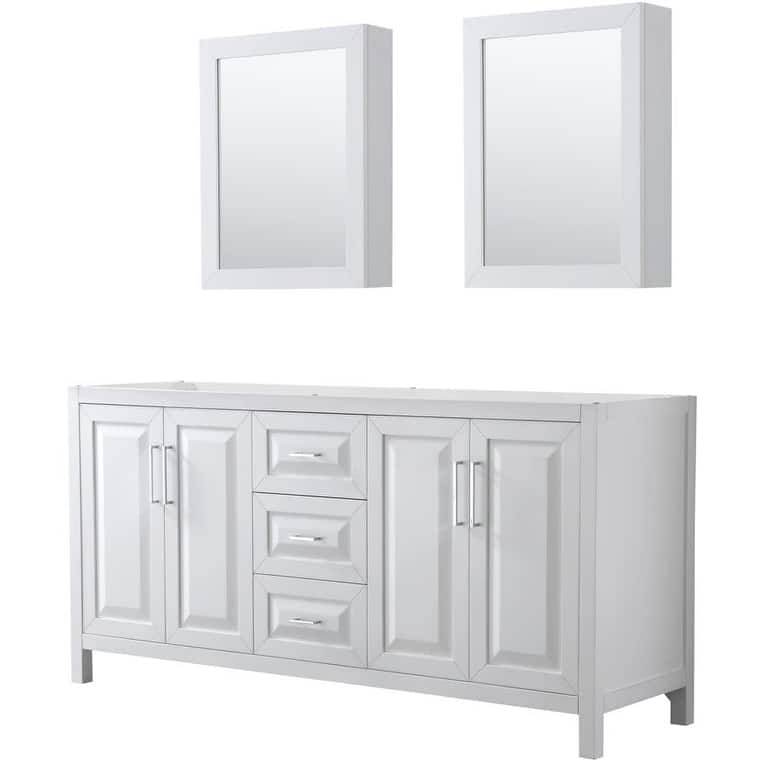 Wyndham Collection Daria 71" Double Free Standing Vanity Cabinet -