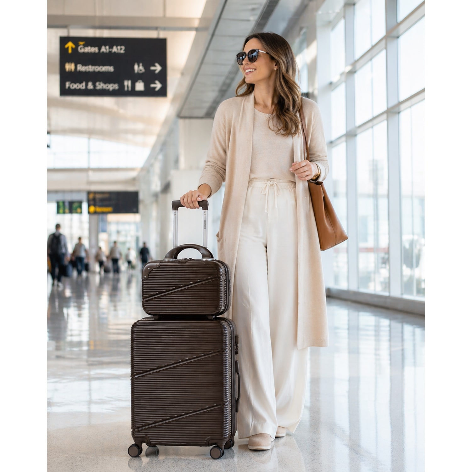 World Traveler 2-Piece Carry-On Luggage Set Lightweight Hard Shell Spinner Suitcase, Airline Approved Travel Set