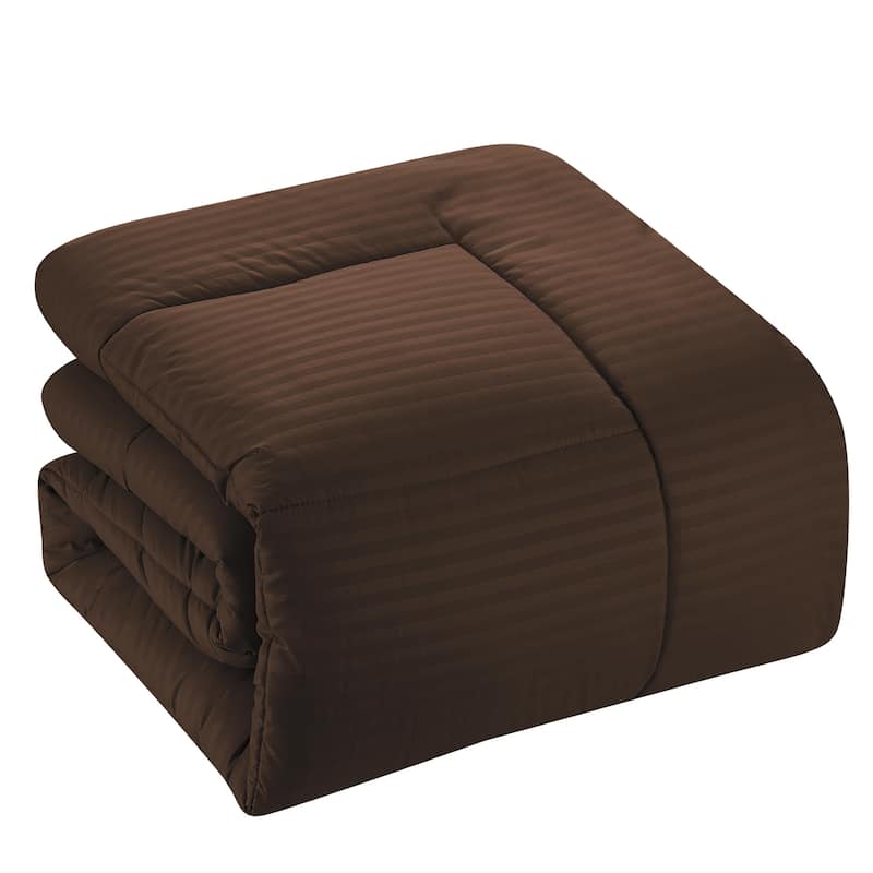 Soft Dobby 8-piece Striped Down Alternative Bed-in-a-Bag Set w/ Sheets