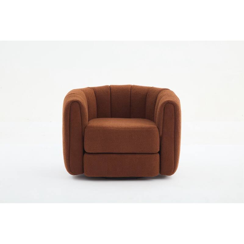 Accent Barrel Chair, Modern Round Armchairs with Upholstered, Comfy Swivel Accent Chair for Living Room