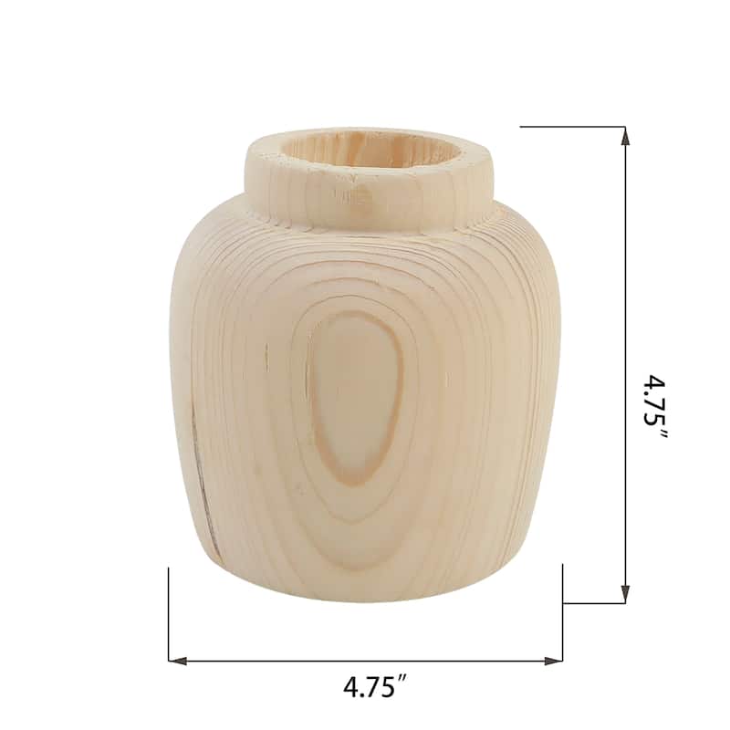 4.75"H Wooden Vase