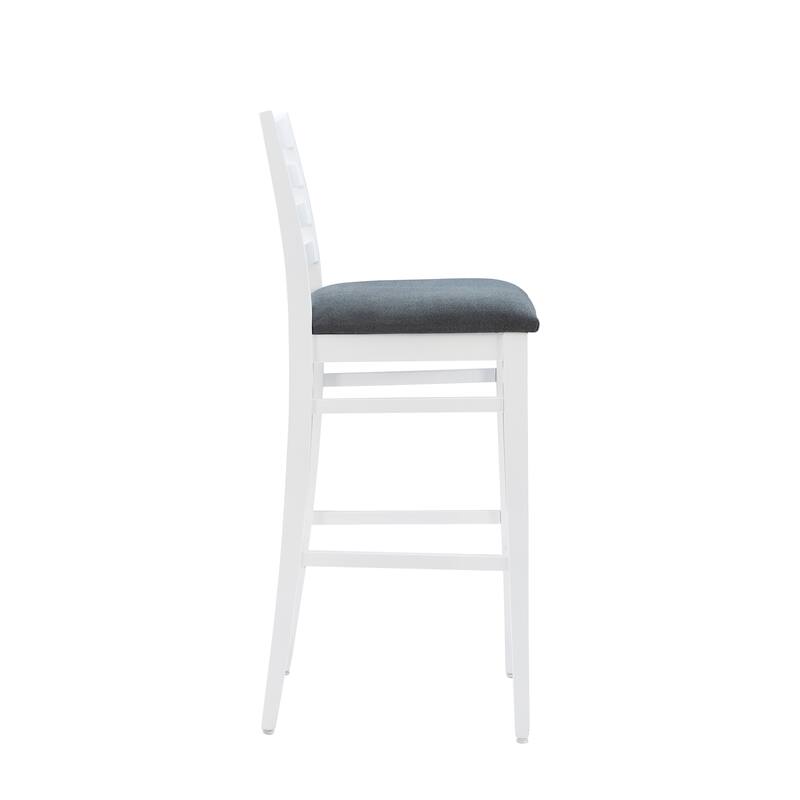 Hetrick White Beechwood 30-Inch Bar Stool (Set of 2)