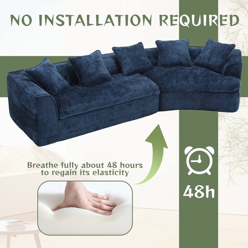 Modern Boucle 3-Seater Sofa with Double Seat and Corner Design, Oversized and Comfortable for Living Room or Office.