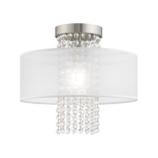 Livex Lighting Bella Vista Single Light 13" Wide Semi-Flush Drum - Bed ...