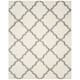 SAFAVIEH Dallas Shag Giusy Trellis 1.5-inch Thick Rug - 11' x 15' - Ivory/Grey