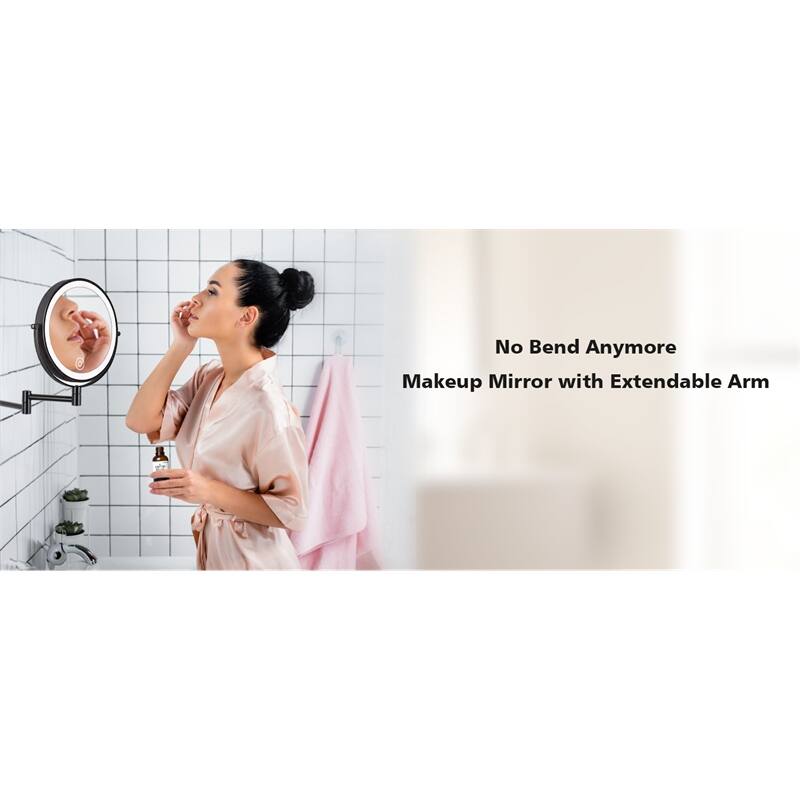 Wall Mounted Makeup Mirror with Down Double-Sided 1x/10x Magnification