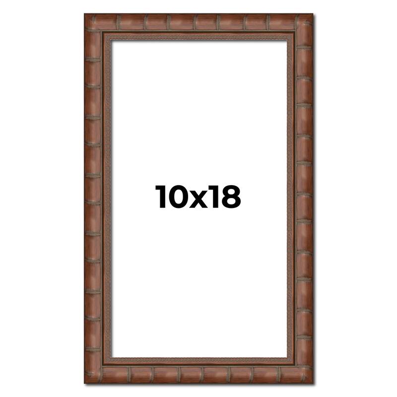 10x18 Brown Modern Bamboo Picture Frame - UV Acrylic, Foam Board Backing, Hanging Hardware - Holds 10x18 Photo