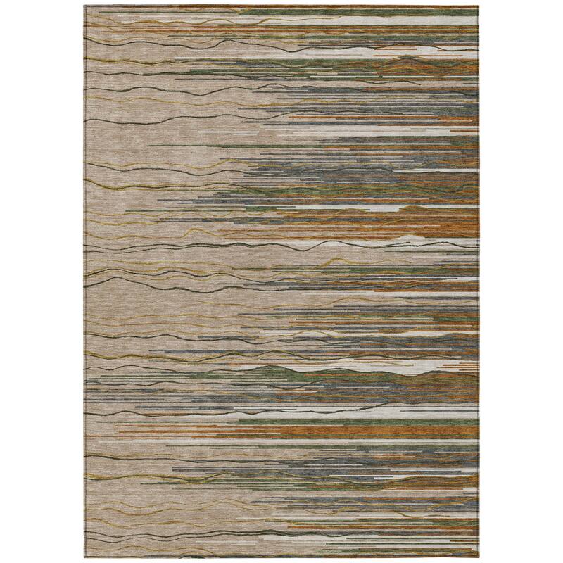HomeRoots Striped Transitional Rectangle Outdoor Rug