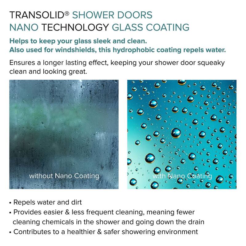 Frederick 59 in. W x 66 in. H Sliding Semi-Frameless Shower Door with Clear Glass - 57.75-59-in W x 66-in H