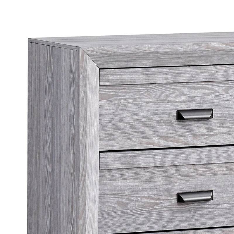 Laide Wide Dresser with 6 Drawers, Cup Handles, Gray Driftwood Veneer