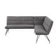 preview thumbnail 4 of 3, Fabric Upholstered L-Shaped Nook Dining Bench in Grey and Black
