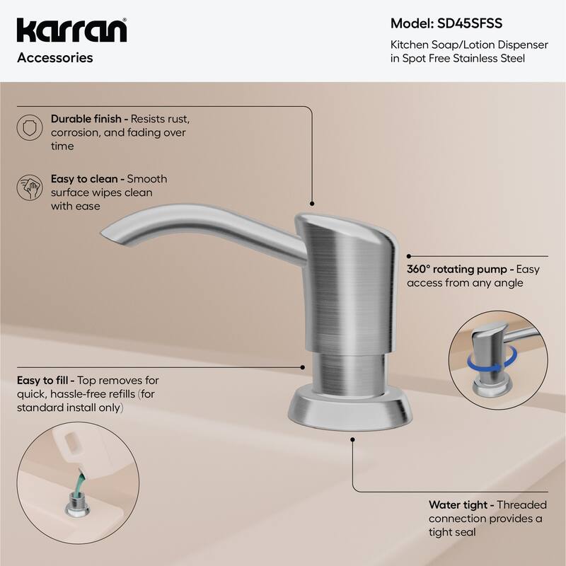 Karran SD45 Kitchen Soap/Lotion Dispenser