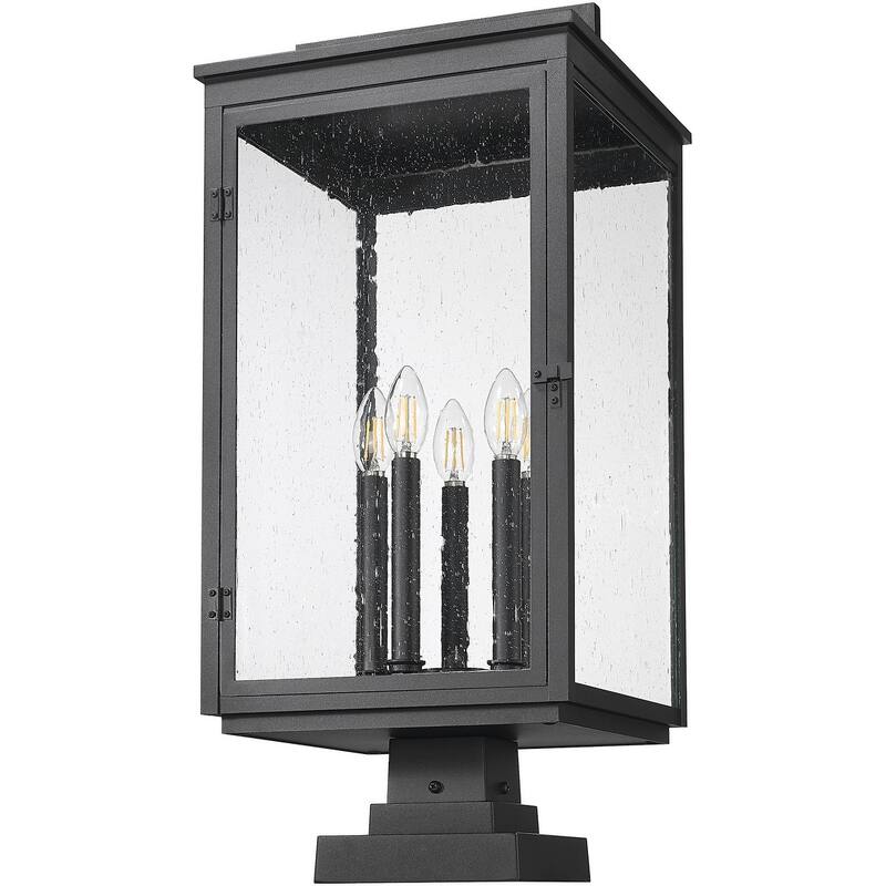 Z-Lite 5019PHXLS-SQPM Hartwell 5 Light 28" Tall Post Light with Seedy