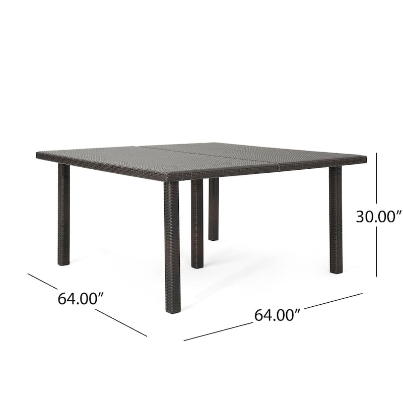 Arcade Outdoor 9-piece Square Wicker Dining Set with Cushions by Christopher Knight Home