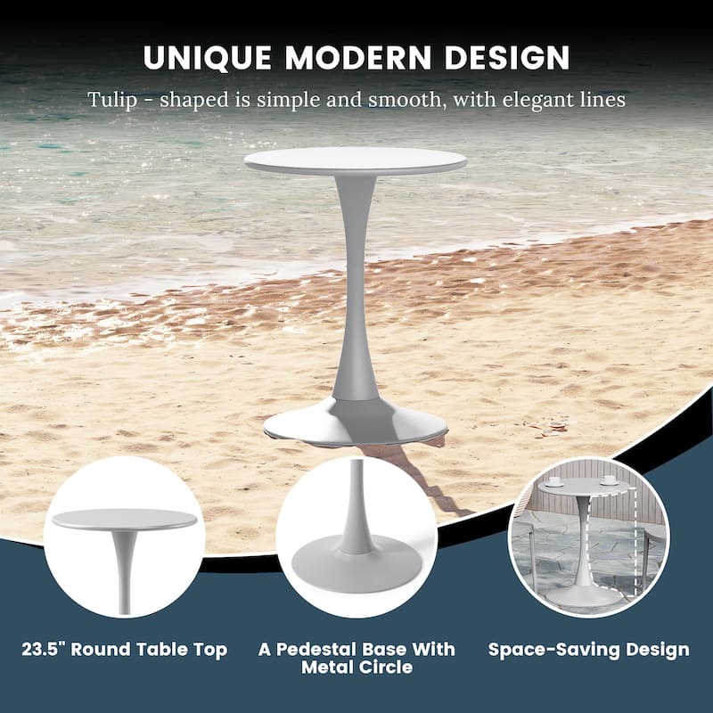 Frond and Form 23.5 Inch Outdoor Steel Dining Table