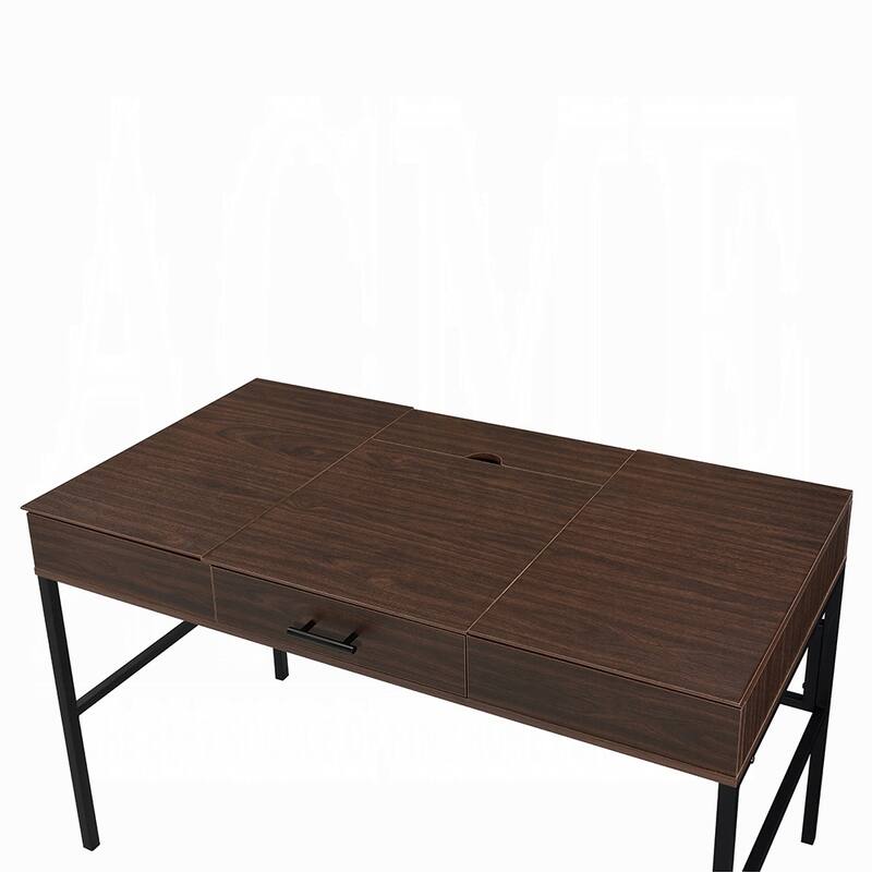 GDFStudio - Natalie Industrial Writing Desk with USB Charging Port, Storage Drawer, and Smooth Glide
