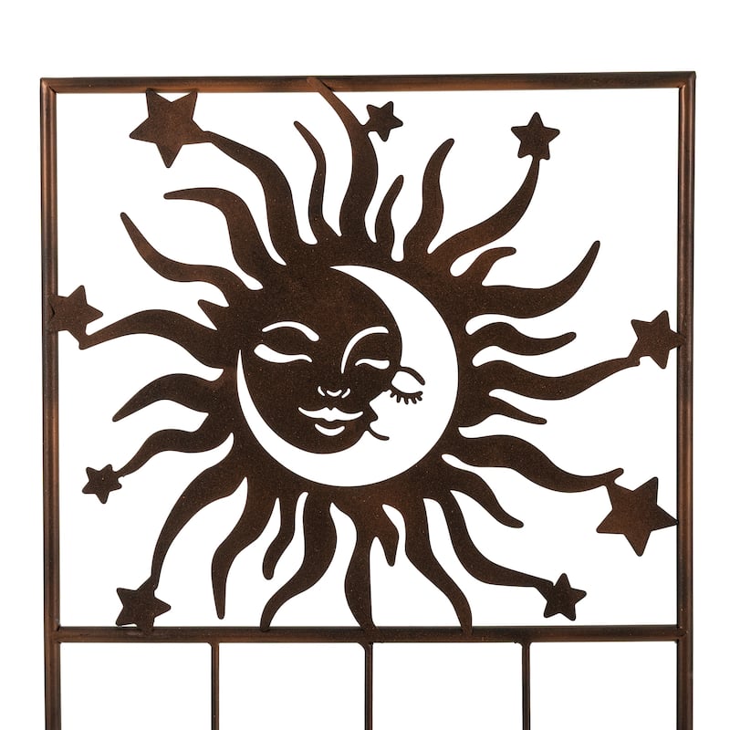 4 Pack Outdoor Metal Panel Garden Trellises for Climbing Plants with Stakes By Glitzhome