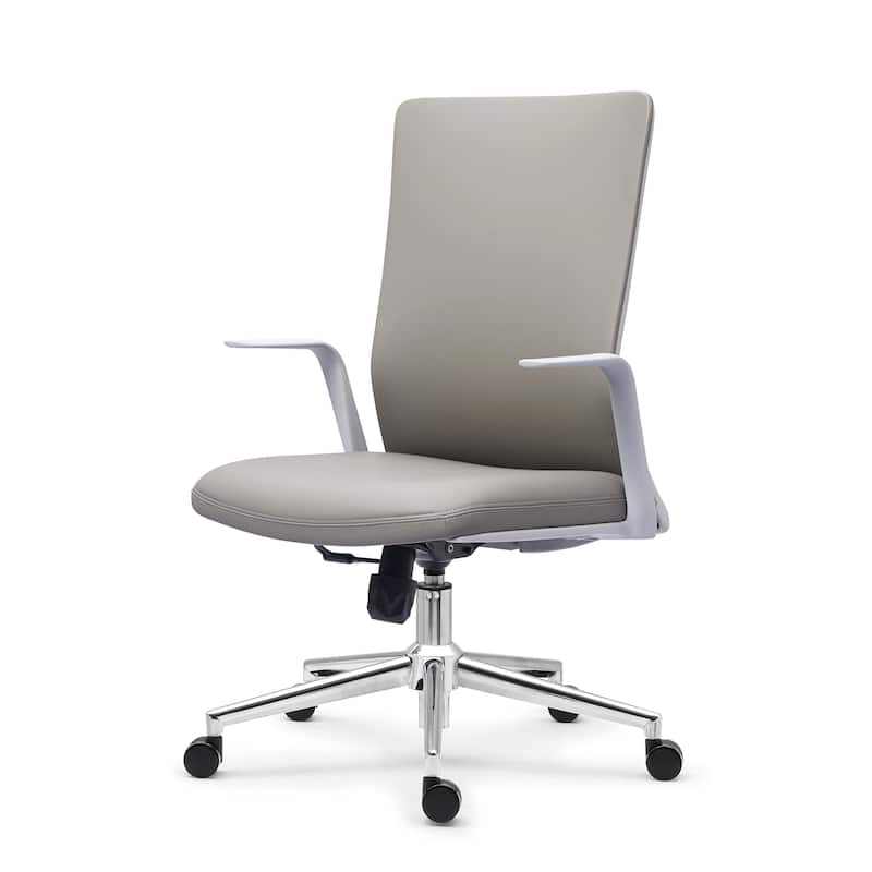Modern Ergonomic Office Chair Faux Leather Upholstery Lumbar Support