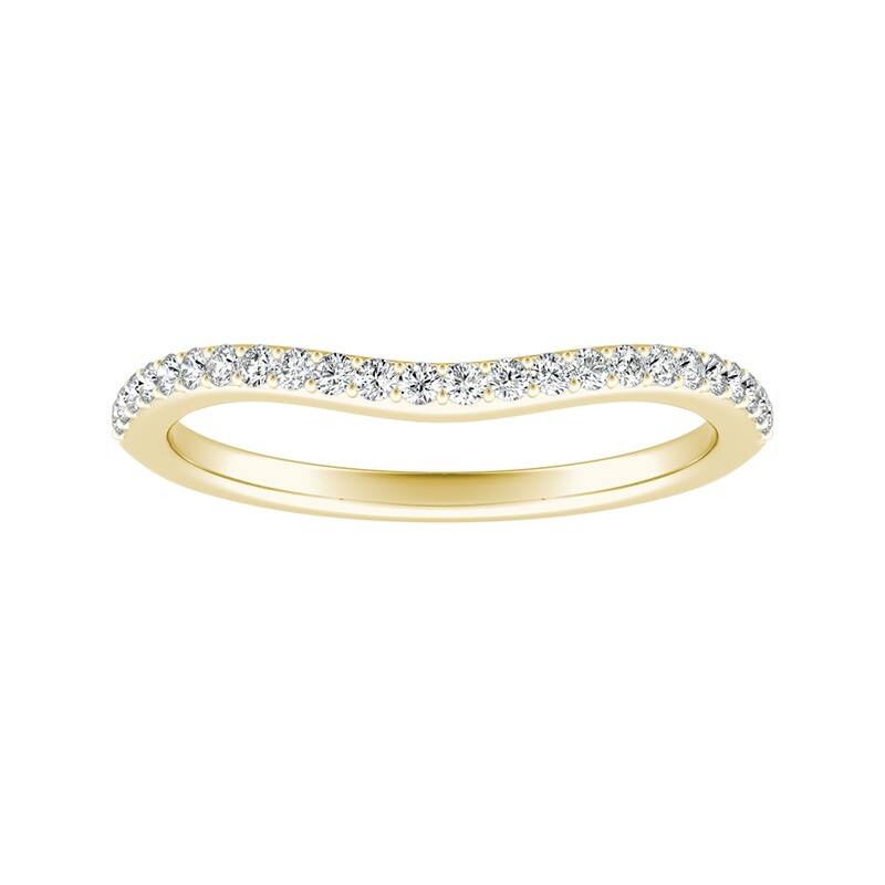 Auriya 1/8ctw Curved Diamond Wedding Band 14k Gold