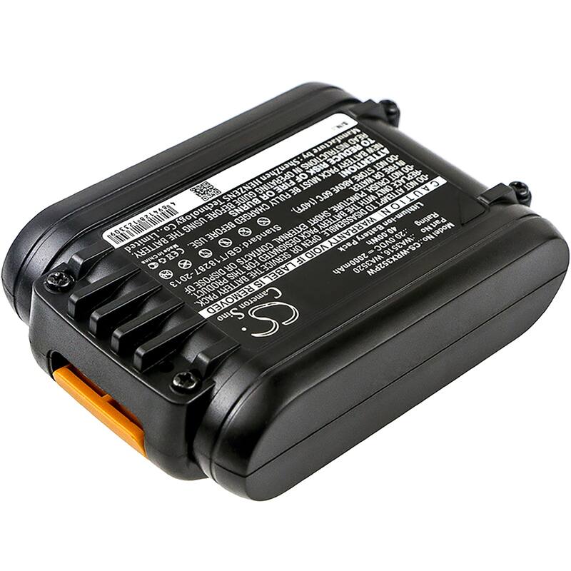 Battery for Worx RD2871 20V WA3551 WA3551.1 WA3572 WA3556 WA3641 WA3570 2000mAh - Black