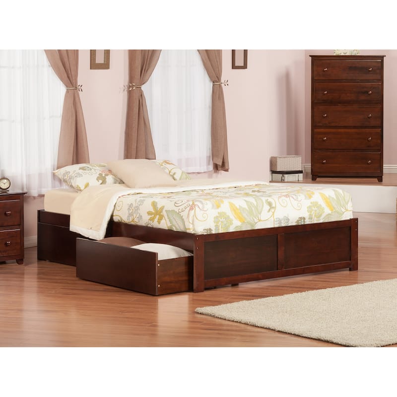 Platform Bed with Drawers & Charger - Modern Storage Bed Frame - Underbed Storage Solutions